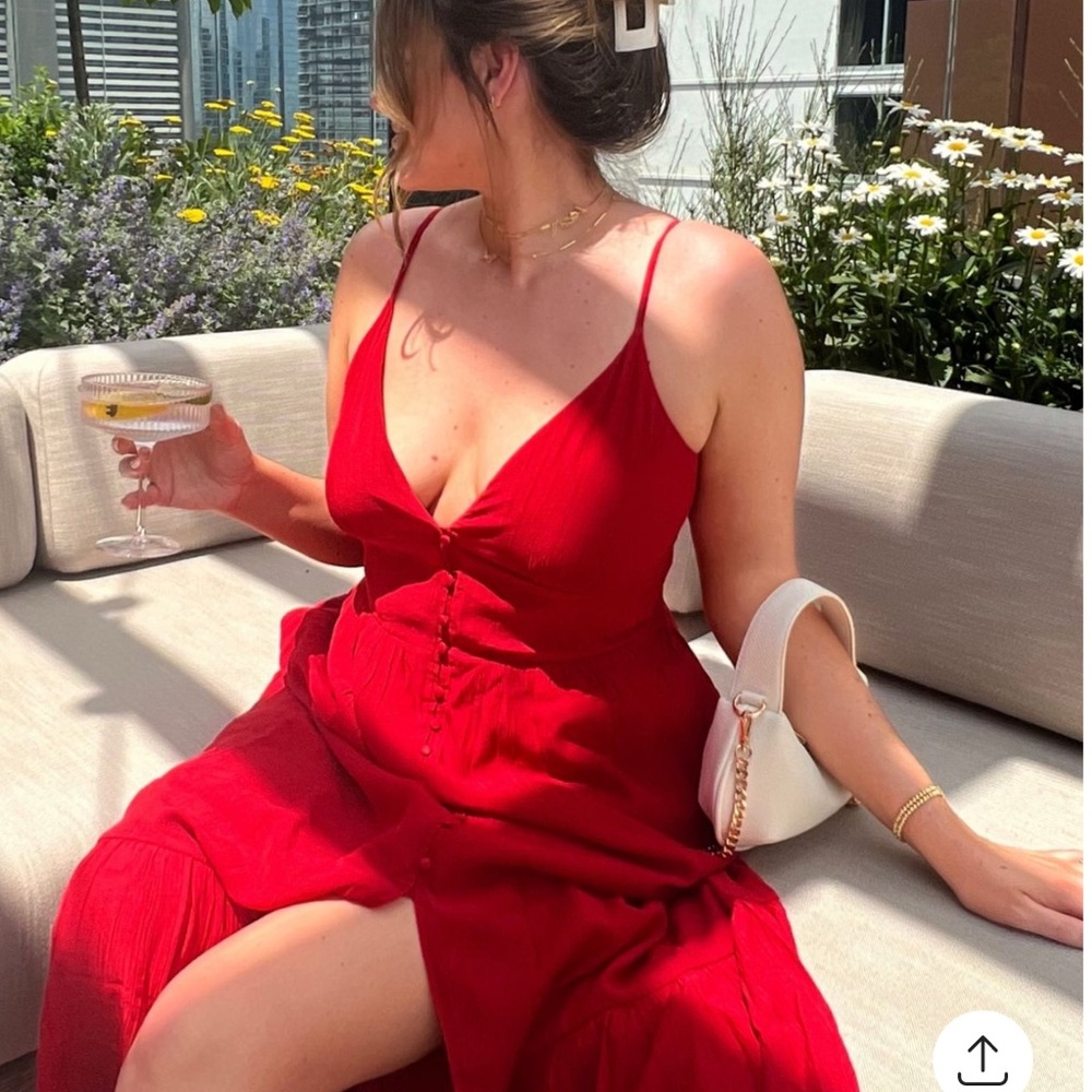 Abercrombie textured maxi dress with buttons